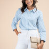 Lorida White Stripe Blouse
