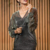 171-612x875 AUBREY GATHERED SLEEVE BLACK DRESS