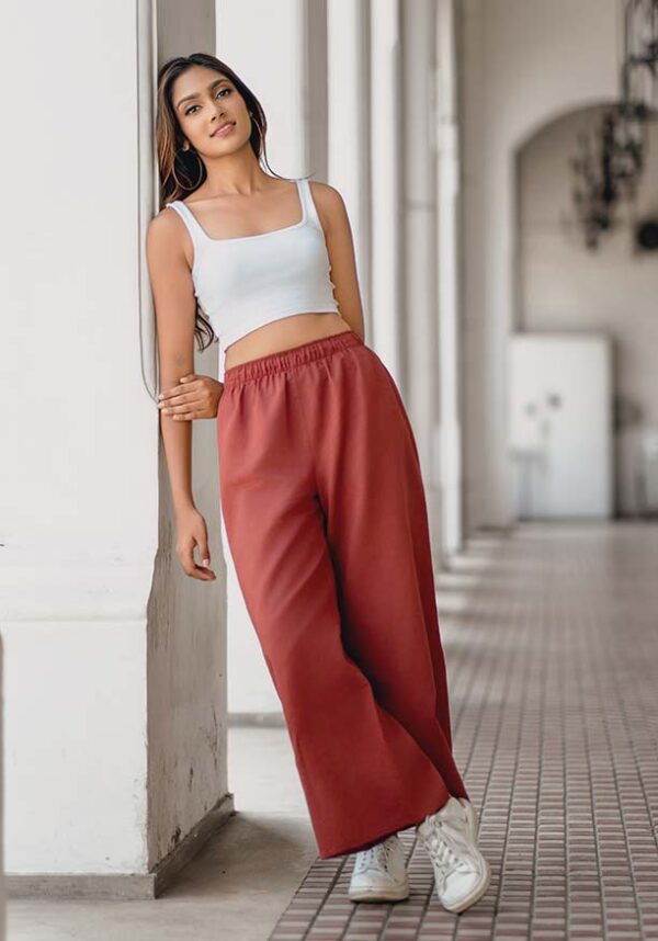 62-612x875 Loida Flare Wide Leg Brown Pant