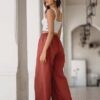 63-612x875 Loida Flare Wide Leg Brown Pant