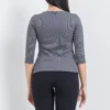 Three Quarter Sleeve Blouse With Round Neck