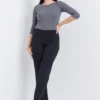 Three Quarter Sleeve Blouse With Round Neck