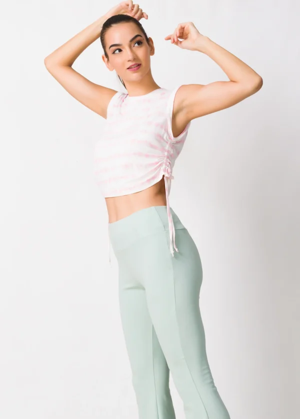 IND0722K41_PNK_2 Waist Gathered Crop Top