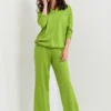 Dolman Sleeve Blouse With Collar