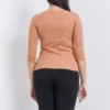 Three Quarter Sleeve Blouse With Round Neck
