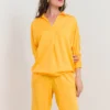Dolman Sleeve Blouse With Collar