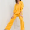 Dolman Sleeve Blouse With Collar